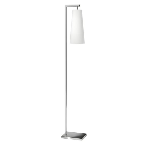 Henn&Hart 11" Brushed Nickel Finish Metal/Fabric Floor Lamp