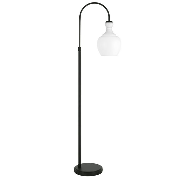 Henn&Hart 12" Blackened Bronze Metal/Glass Floor Lamp