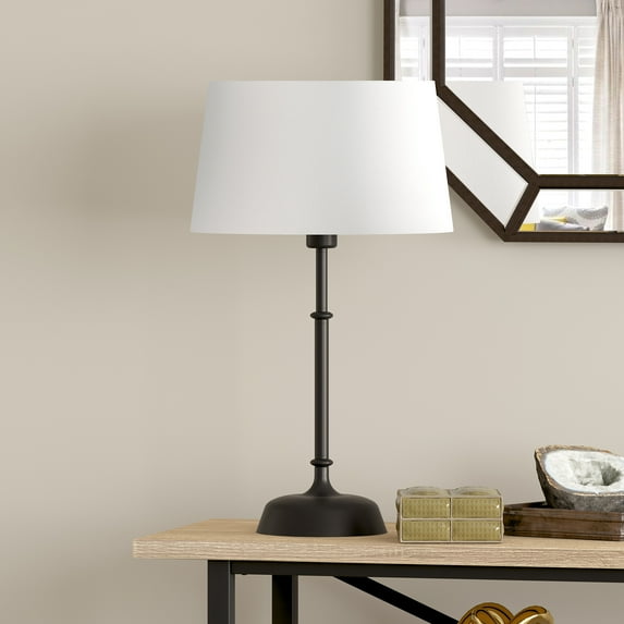 Henn&Hart 14" Blackened Bronze Metal/Fabric Table Lamp