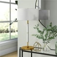thumbnail image 1 of Henn&Hart 14" Matte White/Brass Finish Metal/Fabric Table Lamp, 1 of 4
