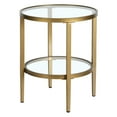 thumbnail image 1 of Henn&Hart 20" Antique Brass Finish Metal/Glass Side Table, 1 of 6
