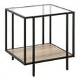 thumbnail image 1 of Henn&Hart 20" Blackened Bronze/Limed Oak Metal/Glass Side Table, 1 of 9