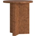 thumbnail image 1 of Henn&Hart 20" Scandinavian Round Wooden End Table, Side Table, Nightstand with X-Base for Living Room, Office, Family Room, or Bedroom, Walnut Burl, 1 of 15
