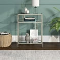 thumbnail image 1 of Henn&Hart 22" Satin Nickel Finish Metal/Glass Console Table, 1 of 5