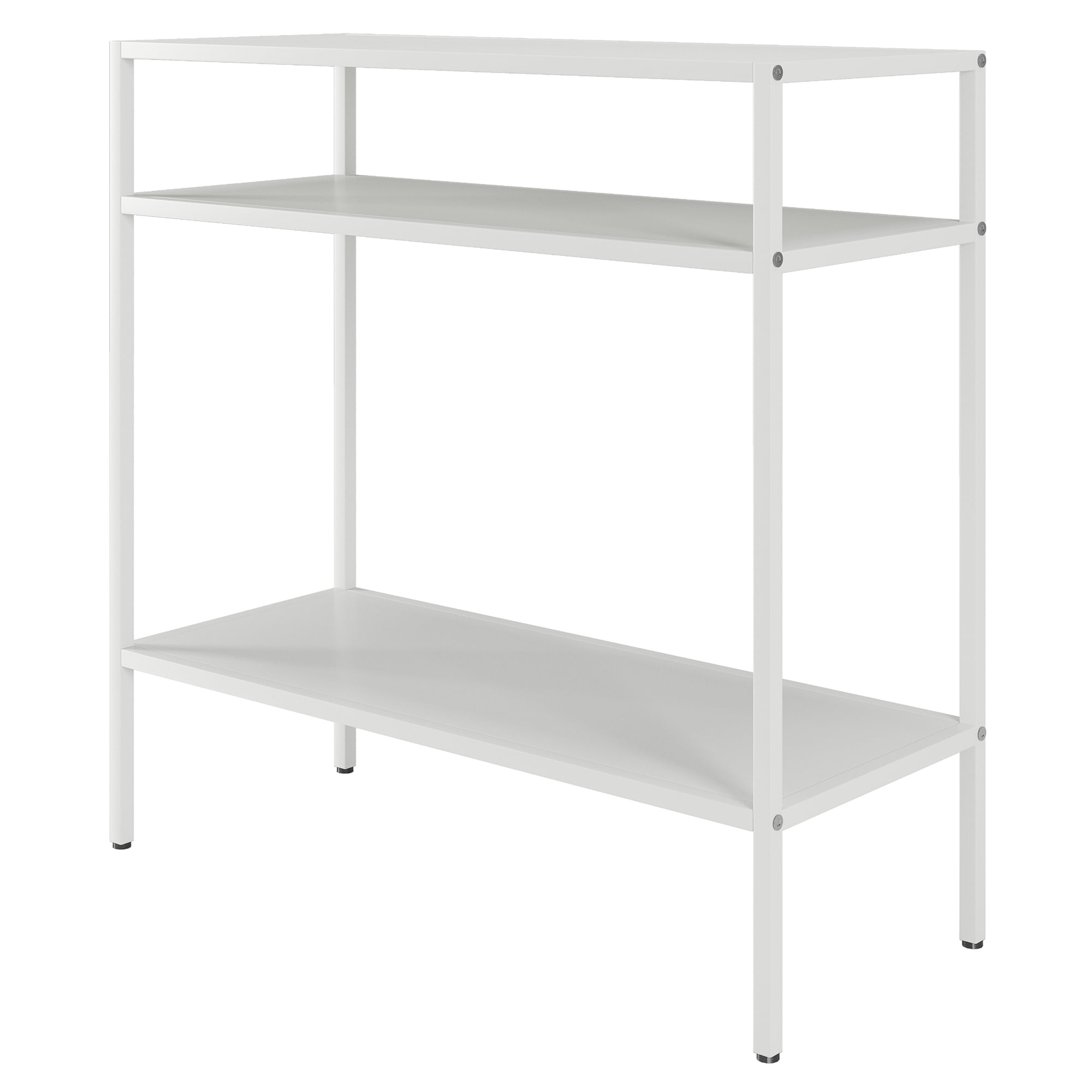 Matte White Industrial Metal Side Table 24"x24"