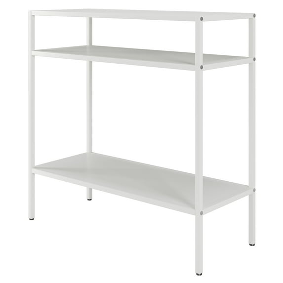 Henn&Hart 24" Matte White Metal Side Table