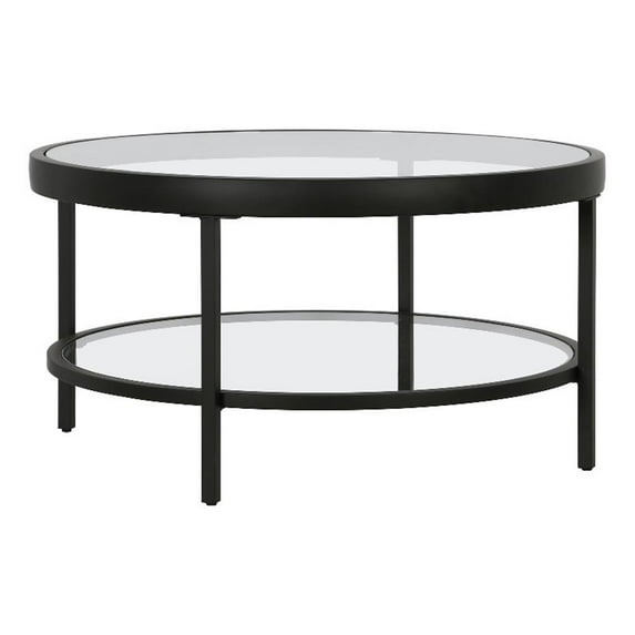 Henn&Hart 32" Blackened Bronze Metal/Glass Coffee Table