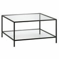 thumbnail image 1 of Henn&Hart 32" Square Blackened Bronze Coffee Table with Glass Shelf, 1 of 7