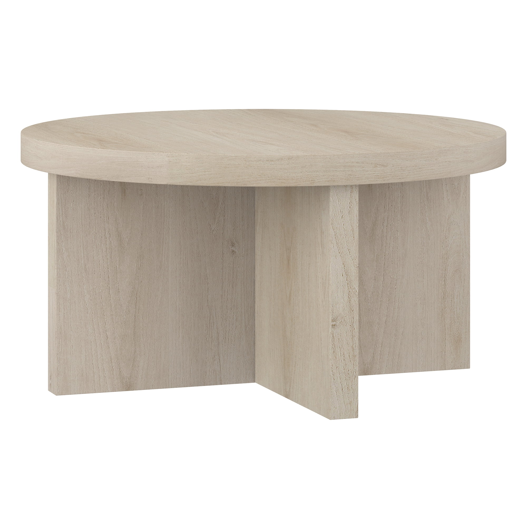 Elna 33" Alder White Round MDF Coffee Table