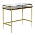 thumbnail image 1 of Evelyn&Zoe Mid-Century Modern 36" Wide Brass/Walnut Home Office, 1 of 7