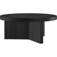 thumbnail image 1 of Henn&Hart 36" Fluted Round Low-Profile Coffee Table with Ribbed Pedestal Base for Living Room, Family Room, or Office, Black Grain, 1 of 15