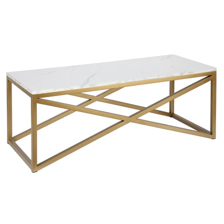 Evelyn&Zoe Glam 46" Wide Brass Coffee Table
