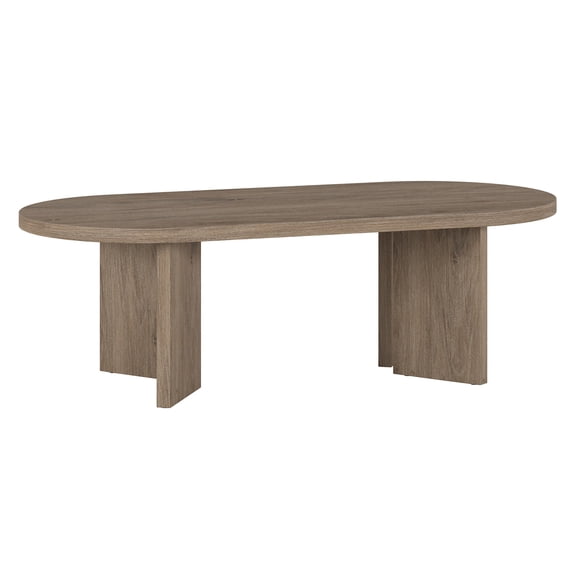 Evelyn&Zoe Scandinavian 48" Wide Antiqued Gray Oak Coffee Table