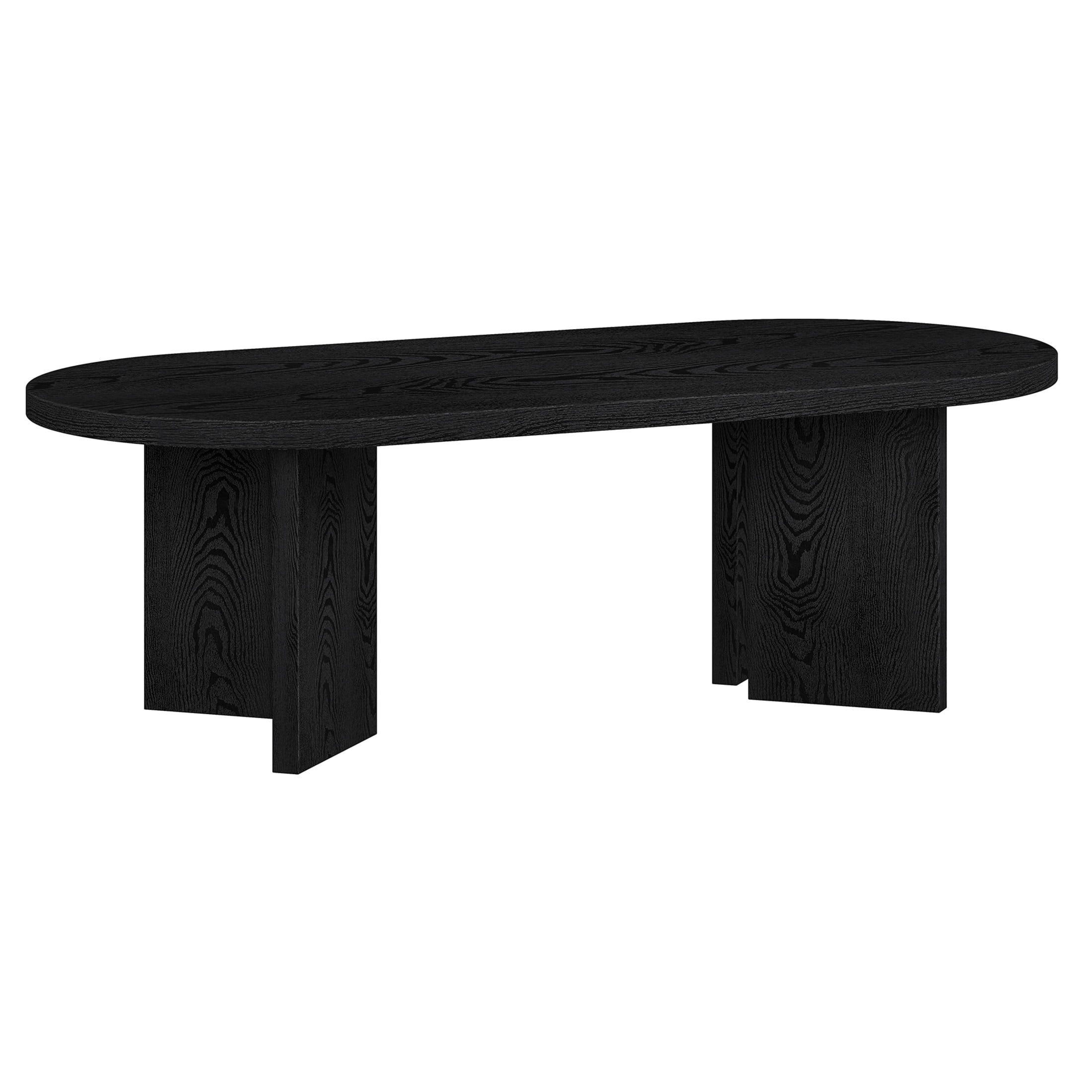 Evelyn&Zoe Scandinavian 48" Wide Black Grain Coffee Table