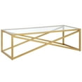 thumbnail image 1 of Henn&Hart 54 in. Brass Metal Coffee Table, 1 of 8