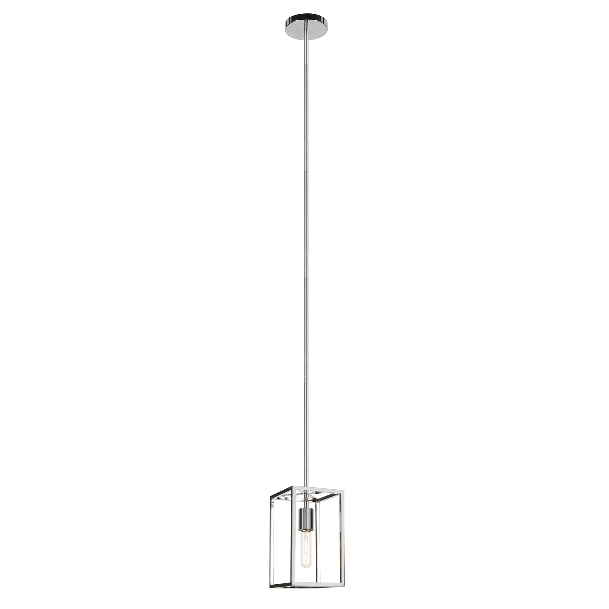 Cuadro Brushed Nickel Geometric Square Pendant Light