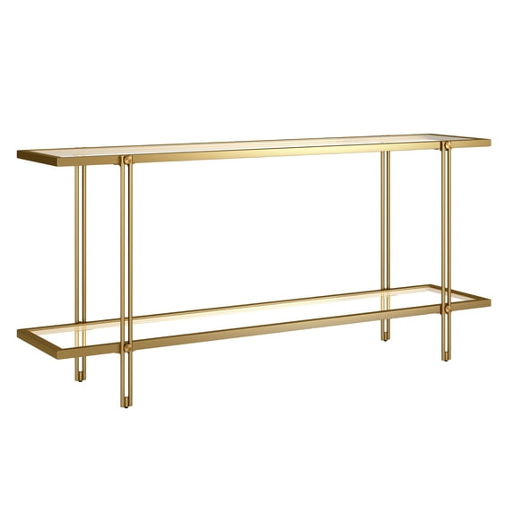 Henn&Hart 64" Gold Console Table