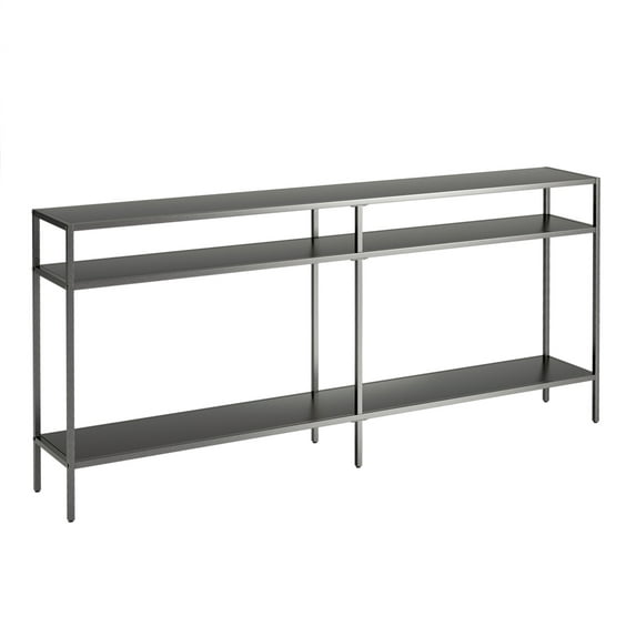 Henn&Hart 64" Gunmetal Gray Metal Console Table