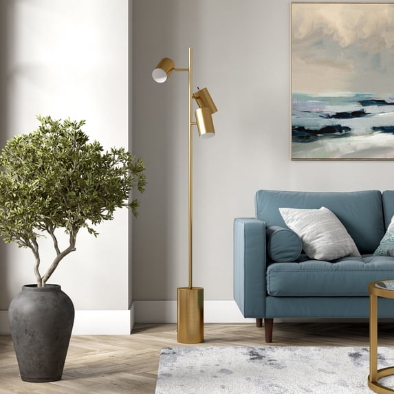 Henn&Hart 65" Gold Floor Lamp