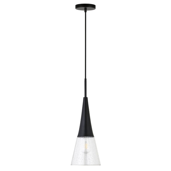 Evelyn&Zoe Modern/Contemporary 7" Wide Blackened Bronze Pendant