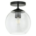 thumbnail image 1 of Henn&Hart 9" Matte Black Metal/Glass Semi Flush Mount, 1 of 6