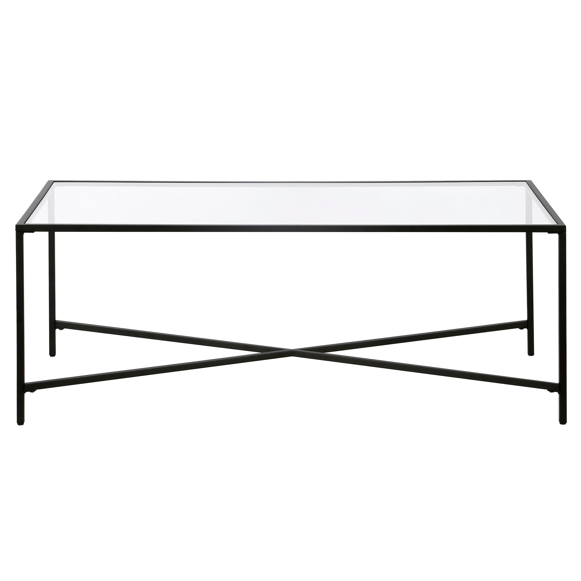 Henley 48'' Blackened Bronze Rectangular Glass Coffee Table