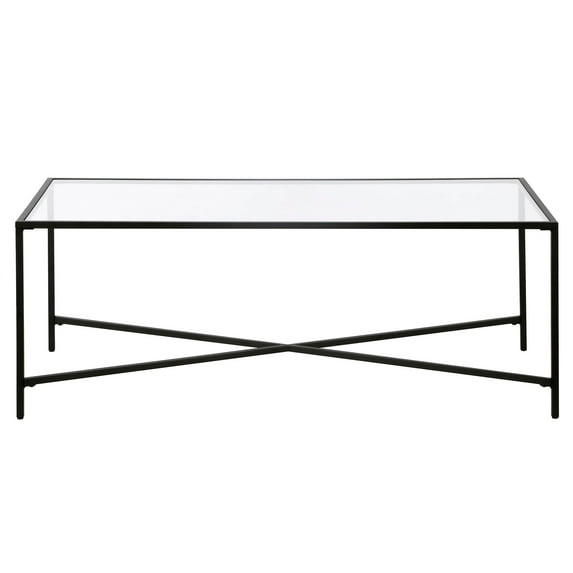 Henn&Hart Black Bronze Coffee Table with Glass Top