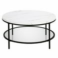 thumbnail image 1 of Henn&Hart Black Bronze and Faux Marble Round Coffee Table, 1 of 7