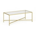 thumbnail image 1 of Henn&Hart Brass Coffee Table with Glass Top, 1 of 5