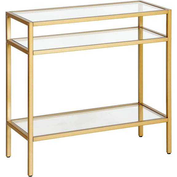 Henn&Hart Sivil Side Table, 24" Wide, Gold