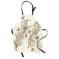 thumbnail image 1 of Henna Apron Abstract Floral Elements South Asian Mehndi Style Oriental Design Soft Color Scheme, Unisex Kitchen Bib Apron with Adjustable Neck for Cooking Baking Gardening, Cream Brown, by Ambesonne, 1 of 3