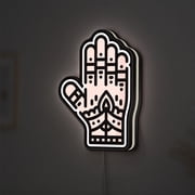 Henna Art 3D Novelty Light Box Featuring Beautiful Mehndi Hand Design, Festival Decor Light for Wall or Desktop Display Width 8 inch, 20cm