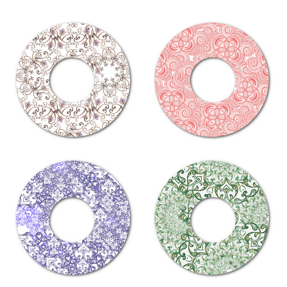 Henna Art: Choose Your Adhesive Formula - Circle - 3.8" x 3.8" for Dexcom, Libre, and all Insulin Pumps