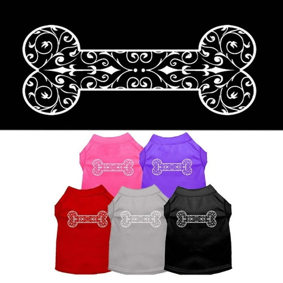 Pet Dog Cat Shirt Screen Printed, "Henna Bone"