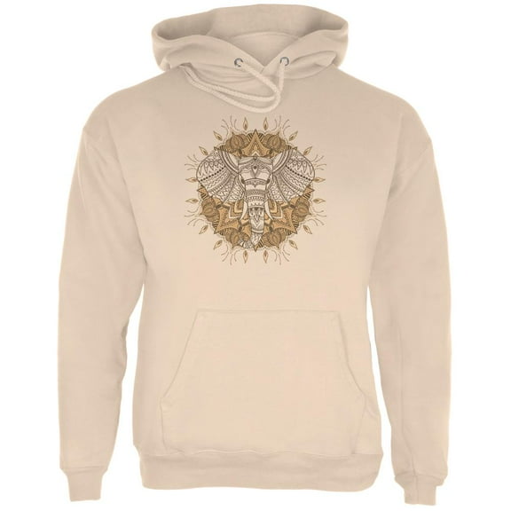 Henna Mandala Elephant Mens Hoodie Sand MD