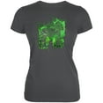 thumbnail image 1 of Henna Mountain Gorilla Jungle Splatter Juniors Soft T Shirt Asphalt LG, 1 of 1
