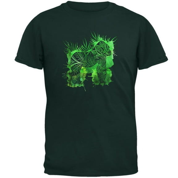 Henna Mountain Gorilla Jungle Splatter Mens T Shirt Forest Green 2XL