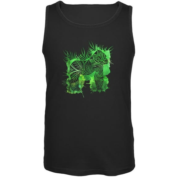 Henna Mountain Gorilla Jungle Splatter Mens Tank Top Black 2XL