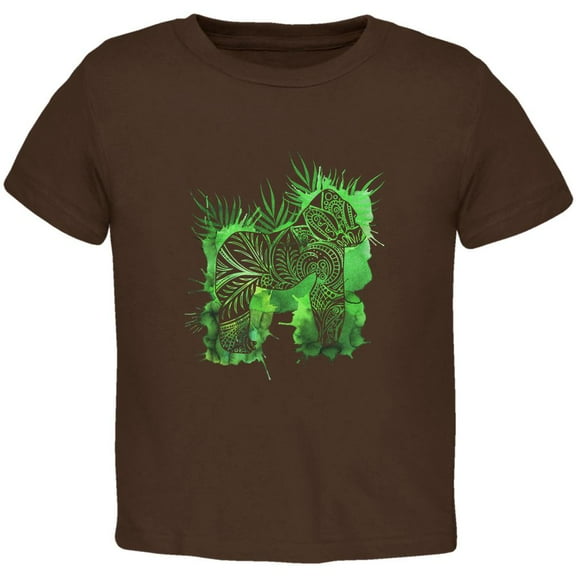 Henna Mountain Gorilla Jungle Splatter Toddler T Shirt Brown 4T