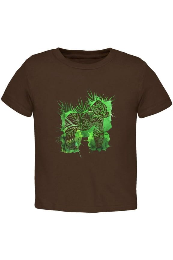 Henna Mountain Gorilla Jungle Splatter Toddler T Shirt Brown 4T