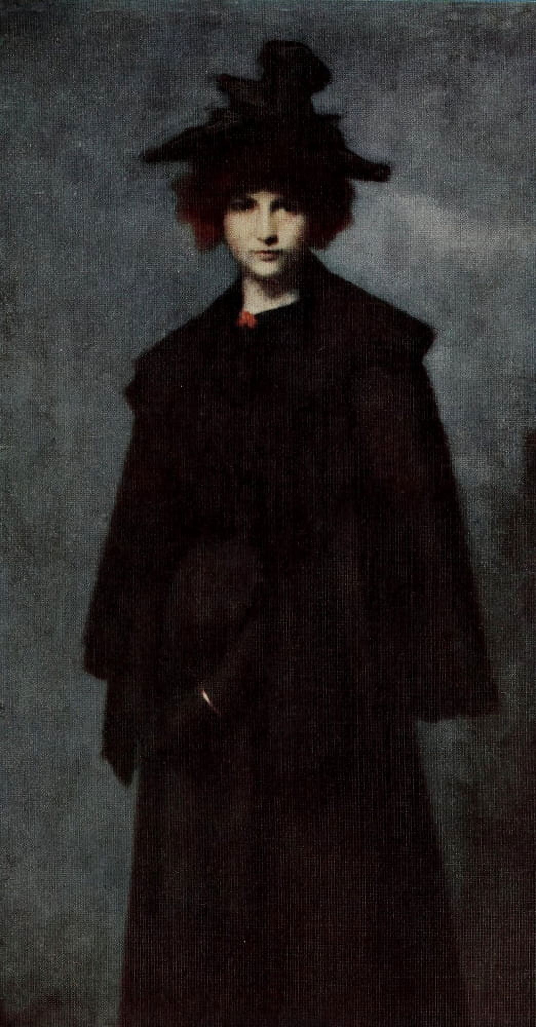 Henner 1913 Portrait of Mlle L Canvas Art - Jean-Jacques Henner (18 x 24)