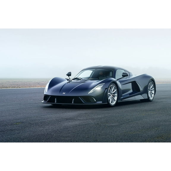 Hennessey Venom F5 Aerodynamic Supercar Sporty Wall Indoor Decor - 12x18 Inch Laminated Poster - Stunning Detail and Bold Colors