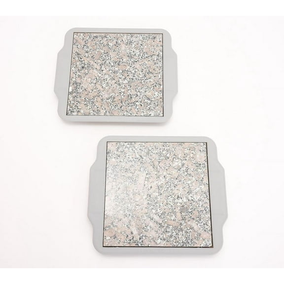 Open Box Henning Lee Set of 2 Granite Plate Warmers