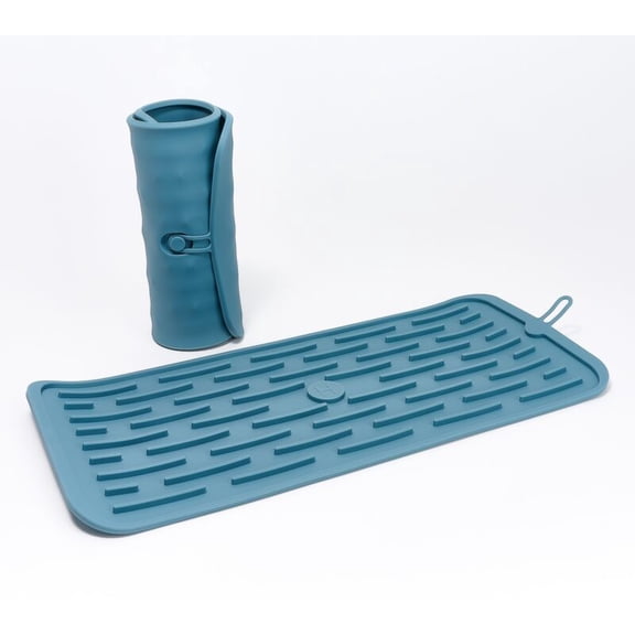 Open Box Henning Lee Set of 2 Roll-Up Silicone Drying Mats Model K89485