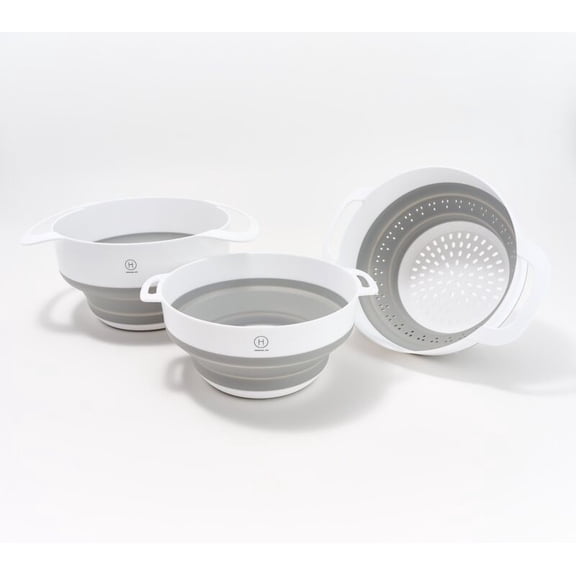 Open Box Henning Lee Set of 3 Nestable Colander and Bowls Set Model K90322