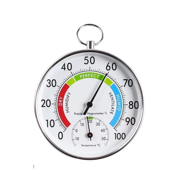 Hennt Analog Thermometer Hygrometer, Indoor Outdoor Temperature Humidity Gauge with Hanging Hook, No Battery Required, for Home, Office, Greenhouse, Garden