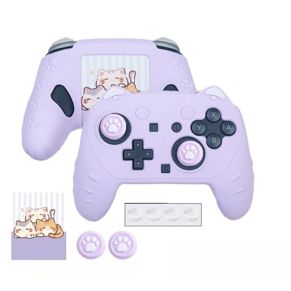 Hennt Switch 2 Pro Controller Silicone Case, NS2 Pro Cat Ear Cover, Anti-Slip Switch Protective Case