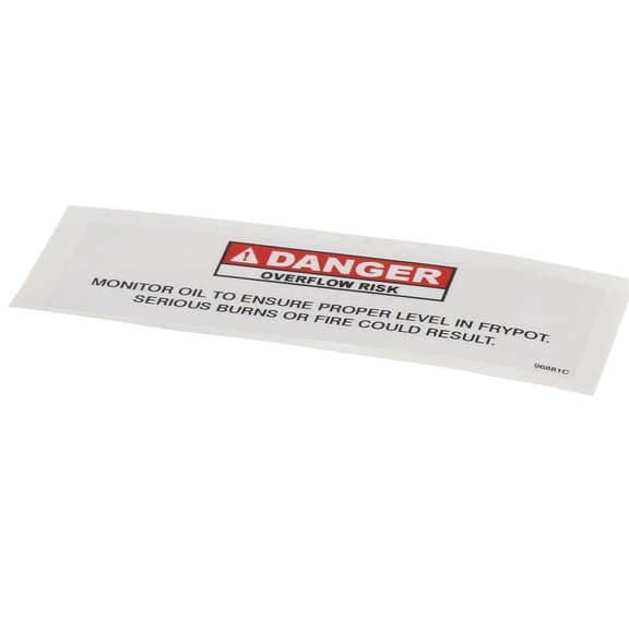 Henny Penny 96881 Danger Shortening Label