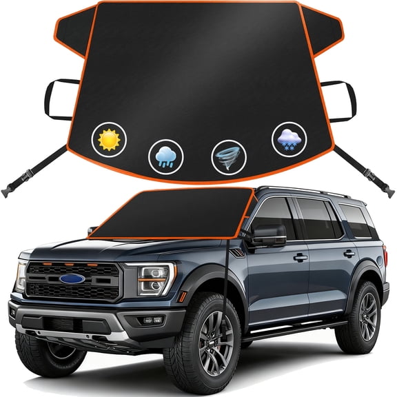 Henotian Snow Car Cover for Windshield, 600D Heavy Duty Windshield Covers for Winter on Vehicles, Ice & Frost Protector for Cars, SUVs, Trucks