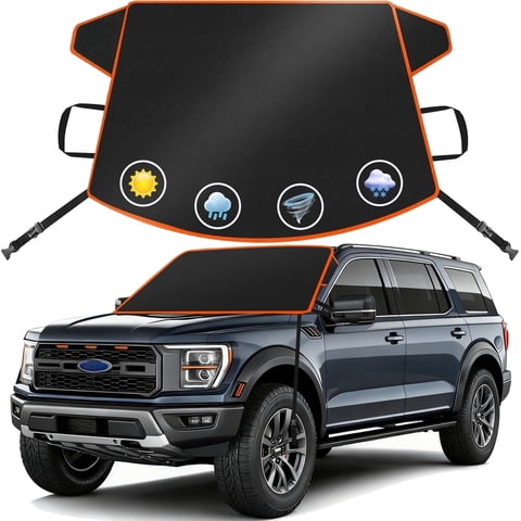 Henotian Car Windshield Snow and Ice Cover-600D Heavy Duty Frost Guard, Universal Fit, Winter Protector for Cars, SUVs, Trucks, Vans